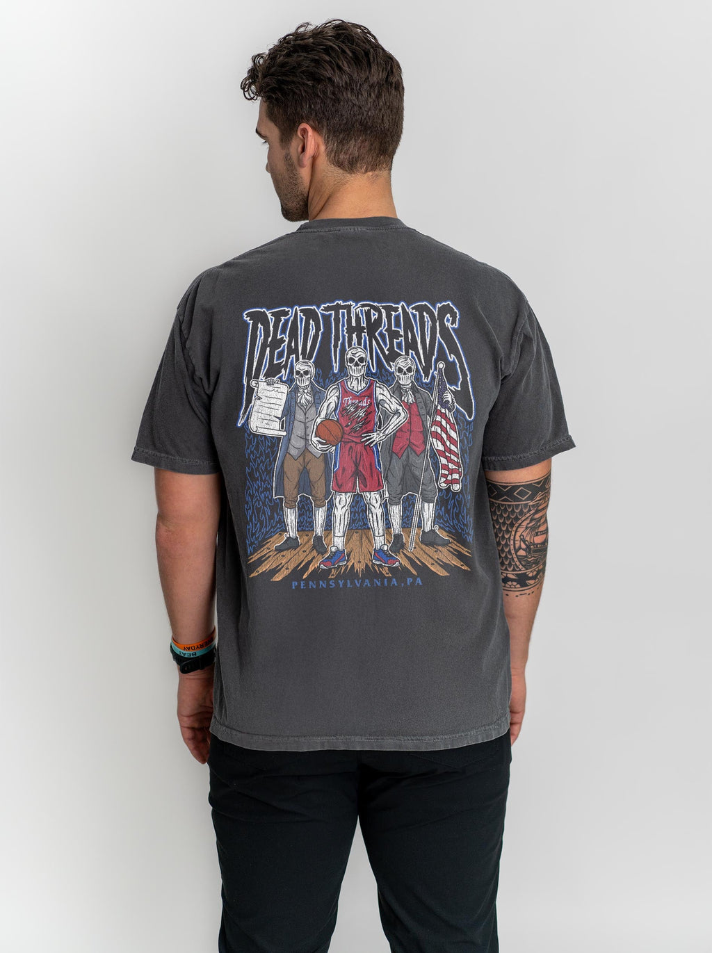 PHILADELPHIA BASKETBALL - “3 SKULL” PREMIUM T-SHIRT product image 4