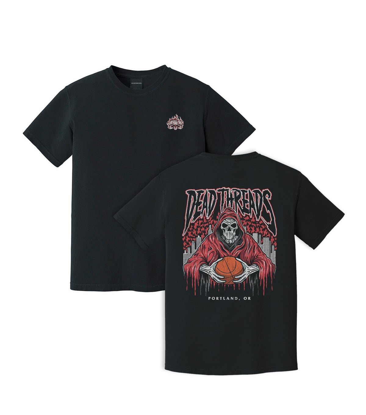 PORTLAND BASKETBALL - “3 SKULL” PREMIUM T-SHIRT product image 5
